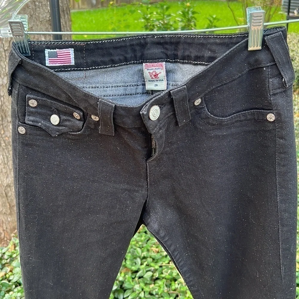 ▶️ TRUE RELIGION ◀️ Gold Sparkle Black Jeans.